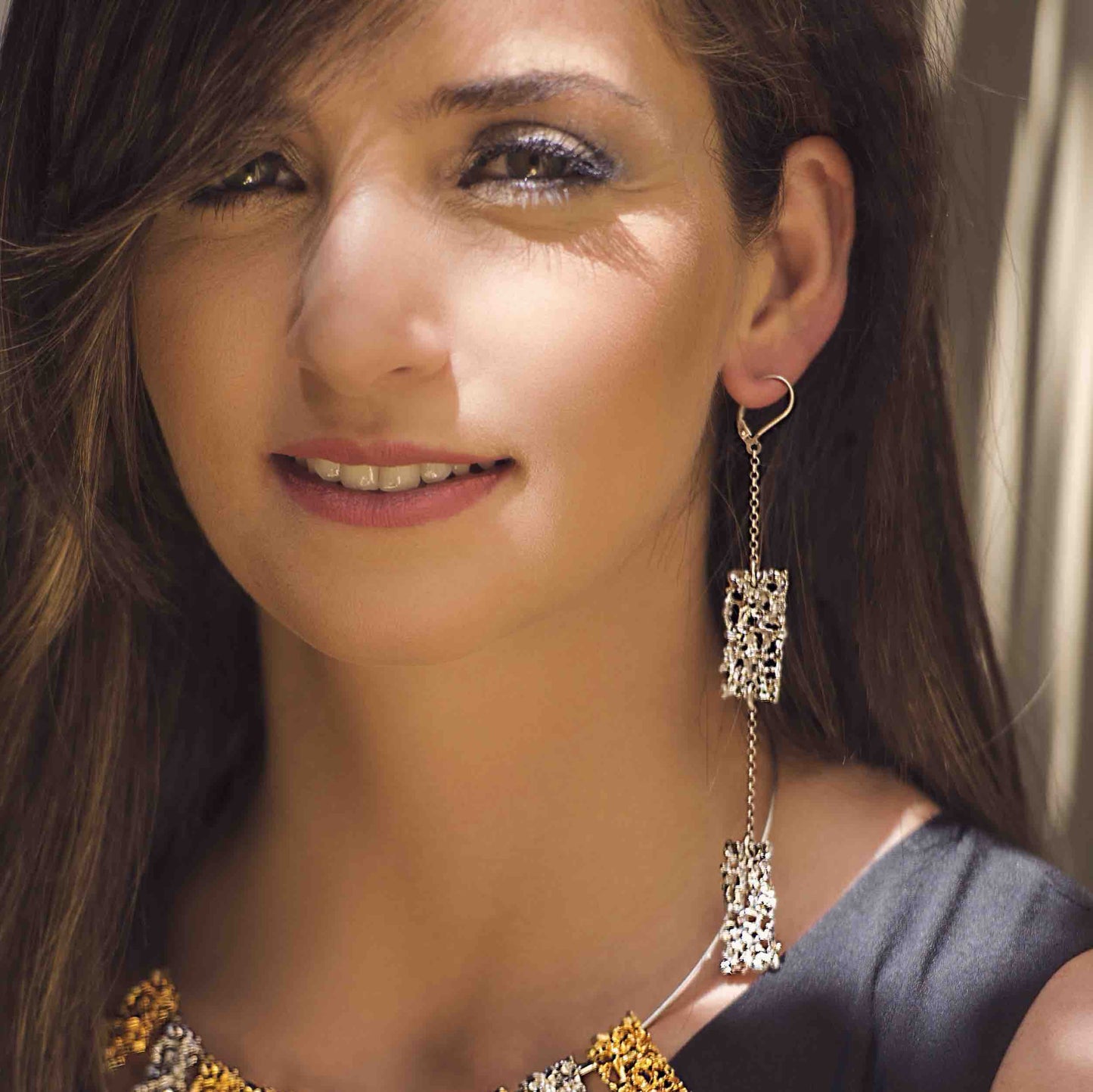 Boucles d'oreilles très longues, "Collection Barocco"