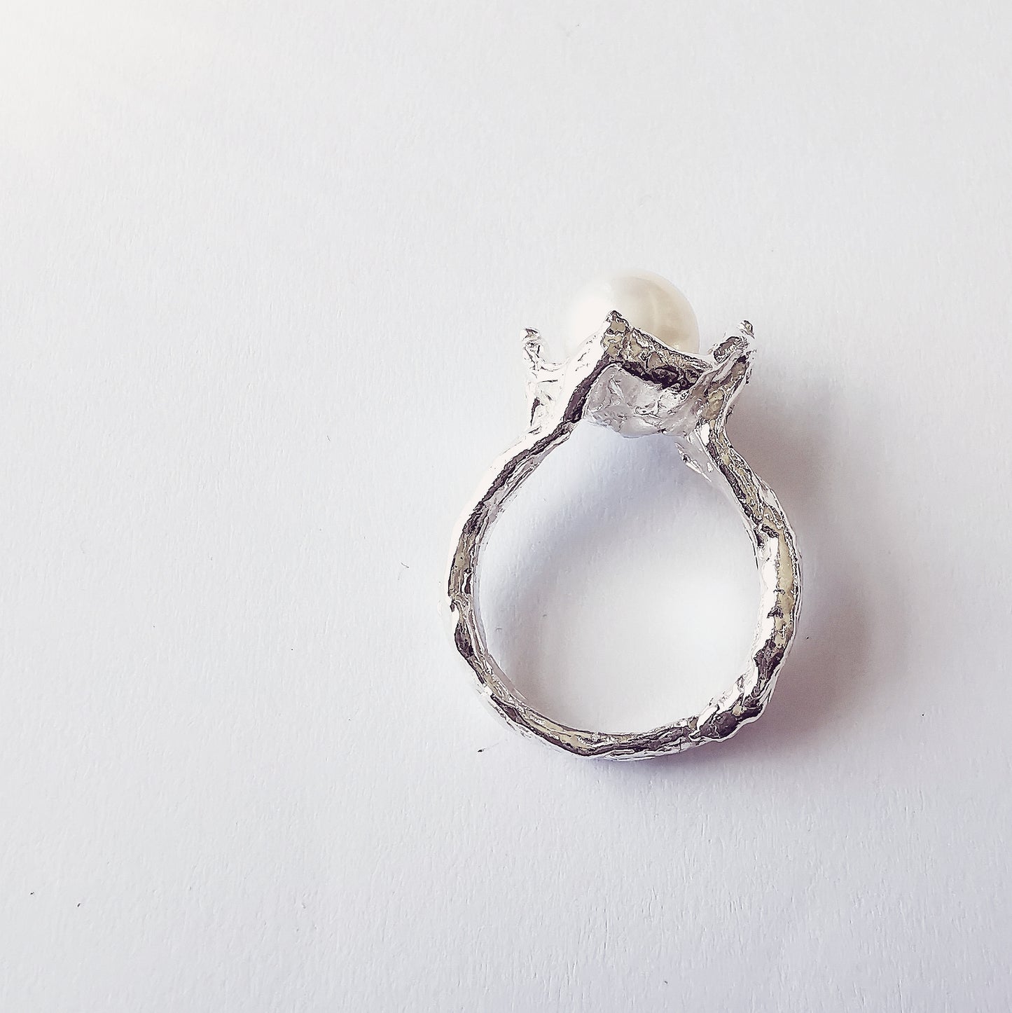 Nature ring with pearl, "Under the Water"