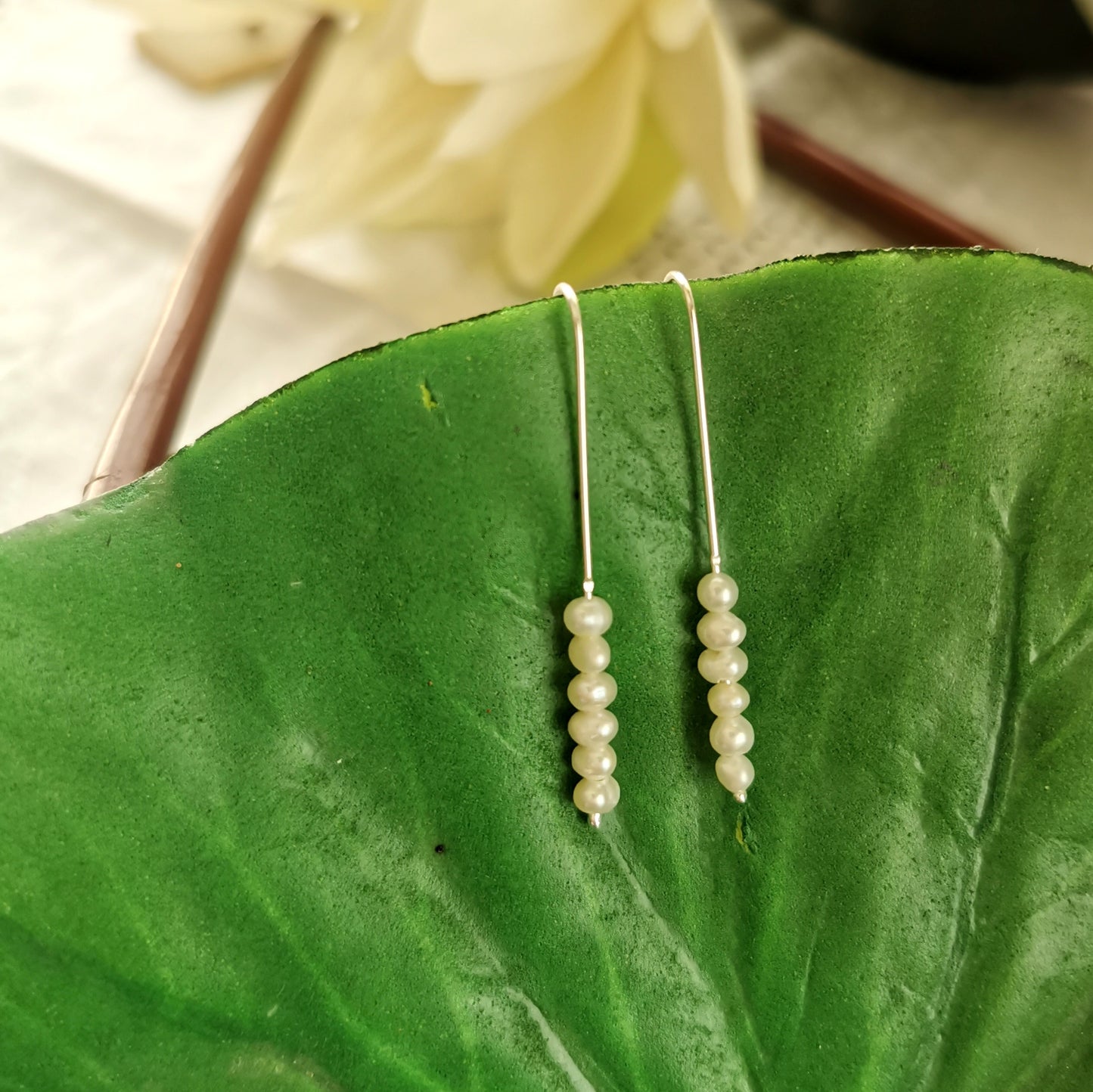 Boucles d'oreilles "Bruco" avec perles d'eau douce