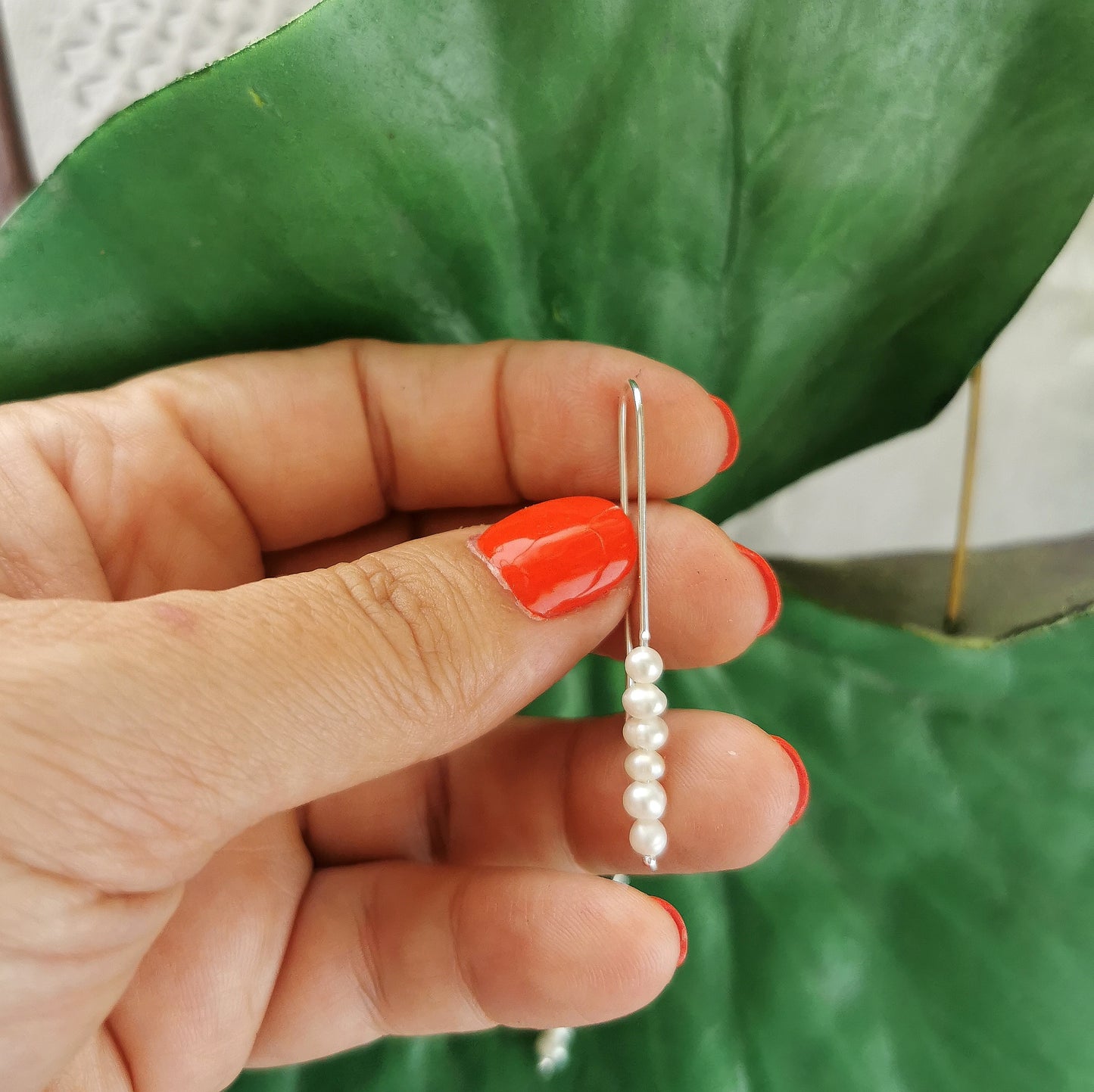 Boucles d'oreilles "Bruco" avec perles d'eau douce