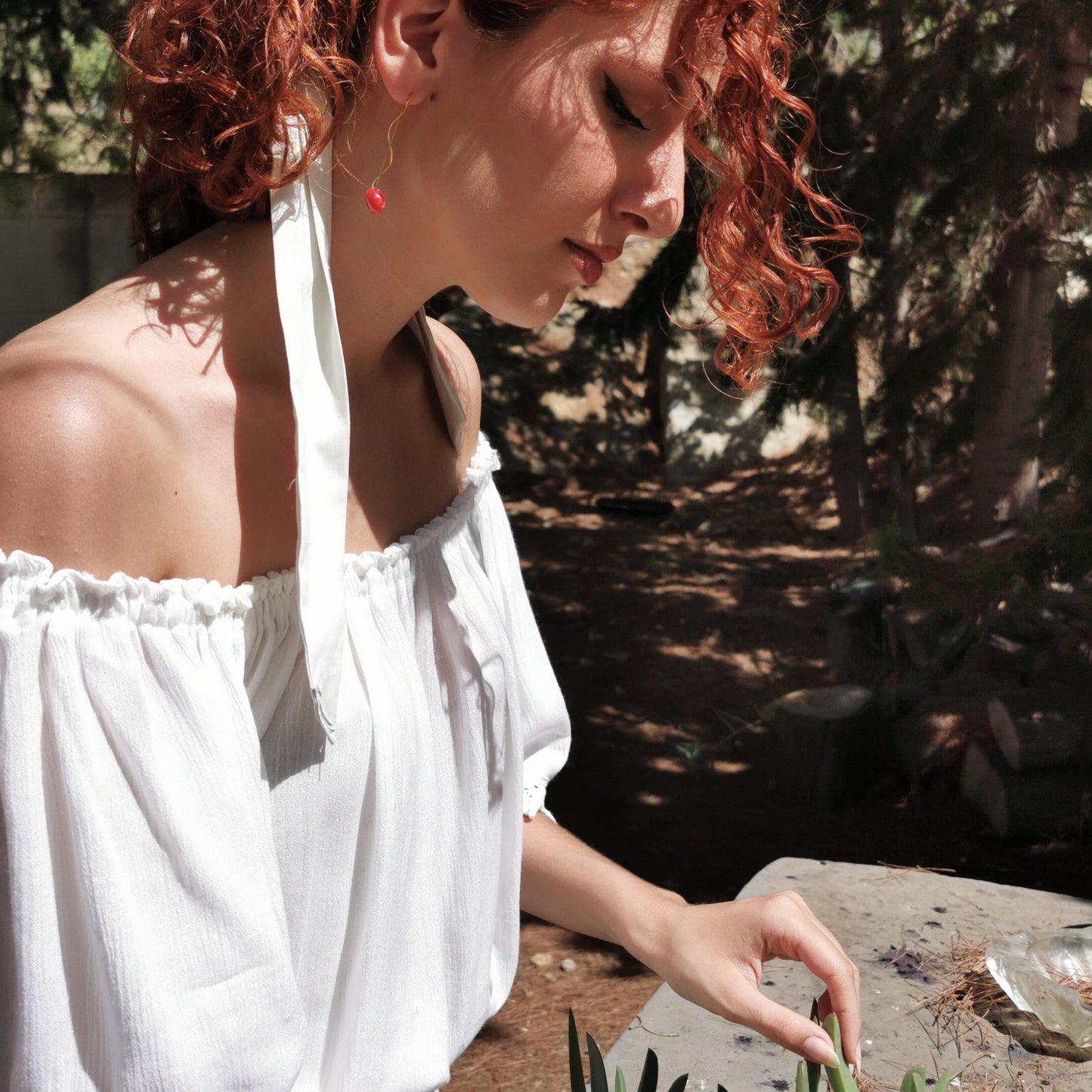 Gold-plated brass "wave" earrings