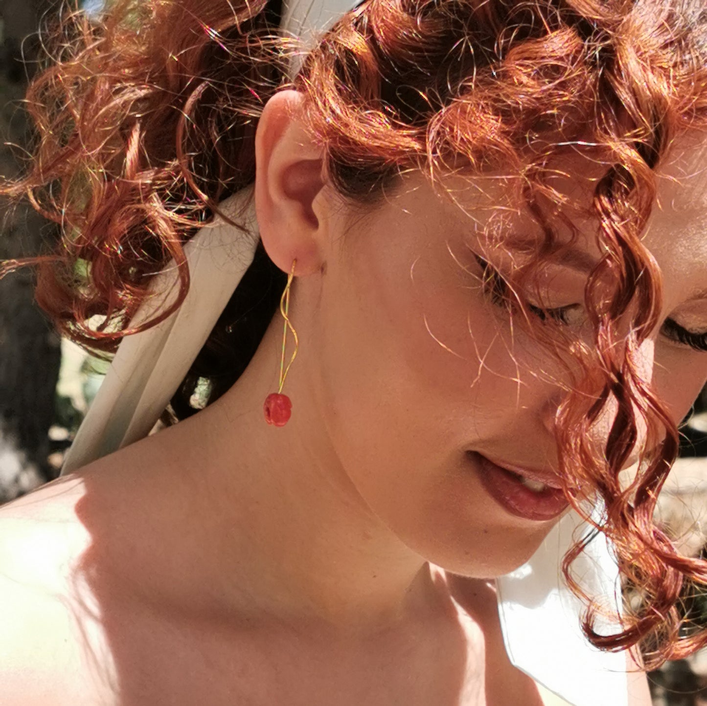 Gold-plated brass "wave" earrings