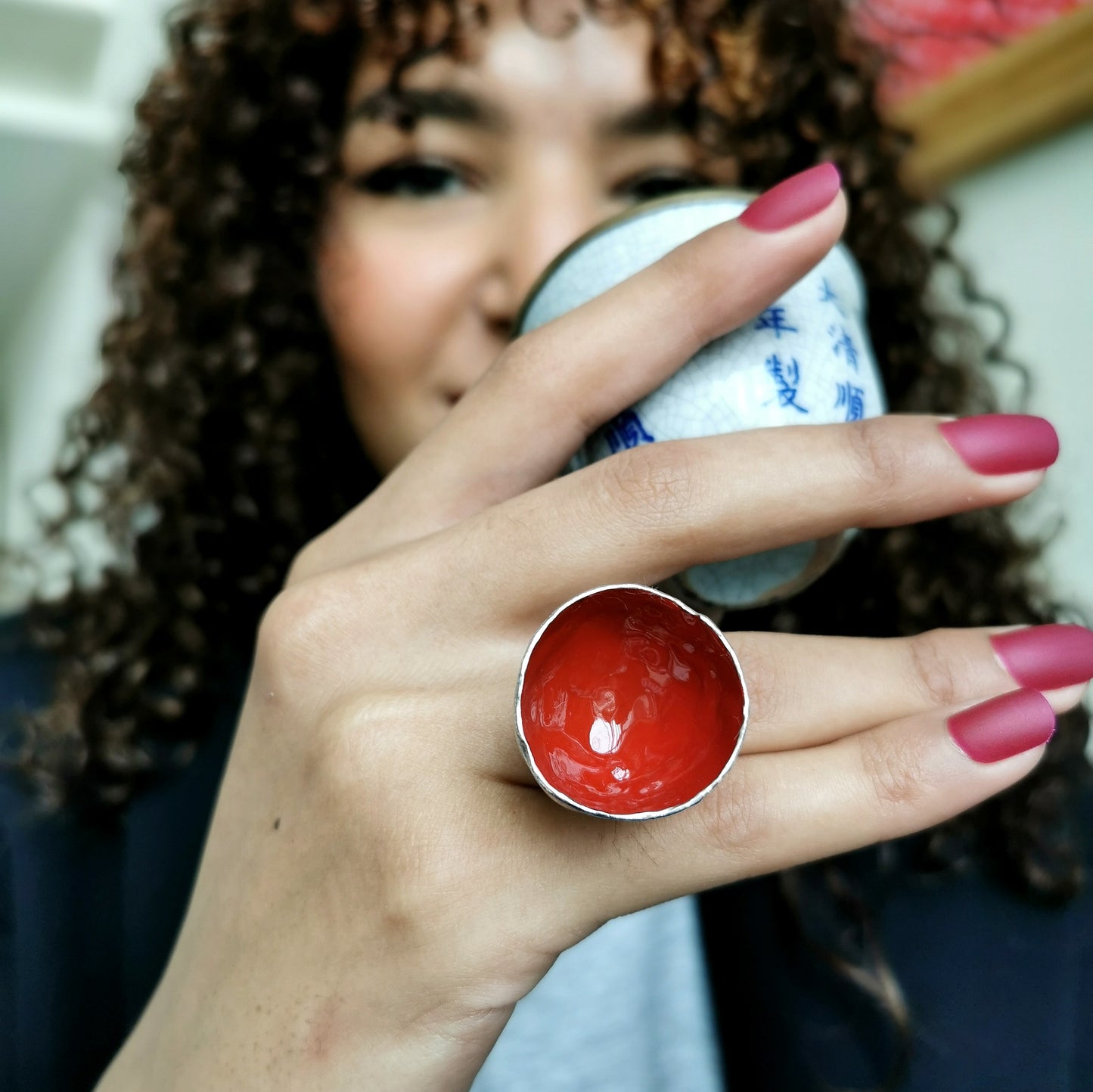 Large red "Crateri" ring