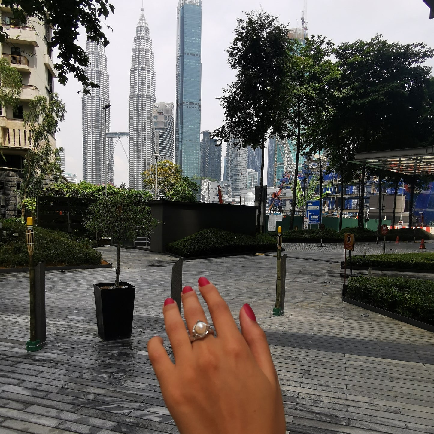 Nature ring with pearl, "Under the Water"