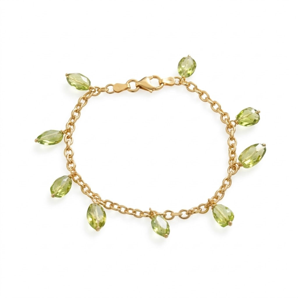 Bracciale con gocce di olivine