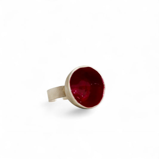 Anello "Crateri" grande rosso