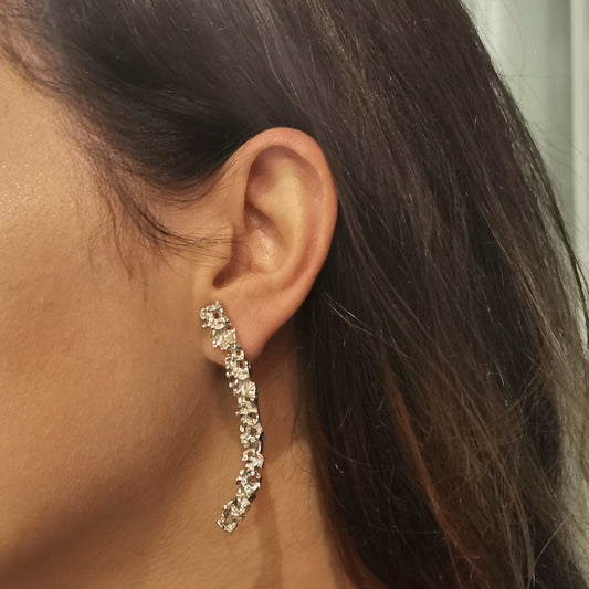 Boucles d'oreilles pendantes "Mezzaluna", "Collection Barocco"