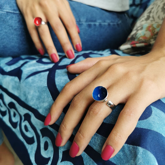 Blue "Crateri" ring